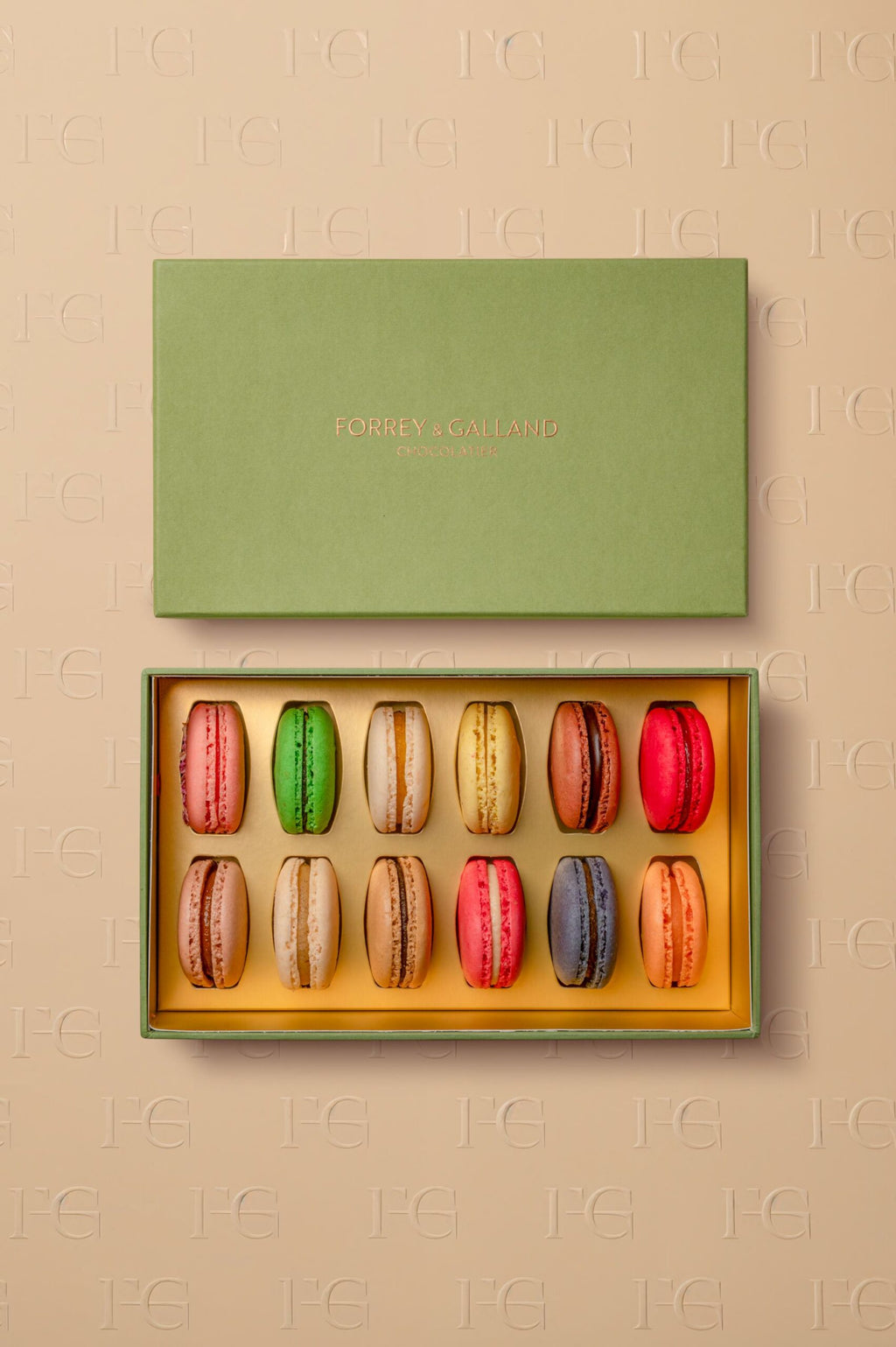 The Parisian Macaron Edition 12 Pieces — Forrey & Galland luxury French chocolate, Dubai