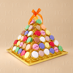 Forrey & Galland — 84-piece macaron pyramid, open
