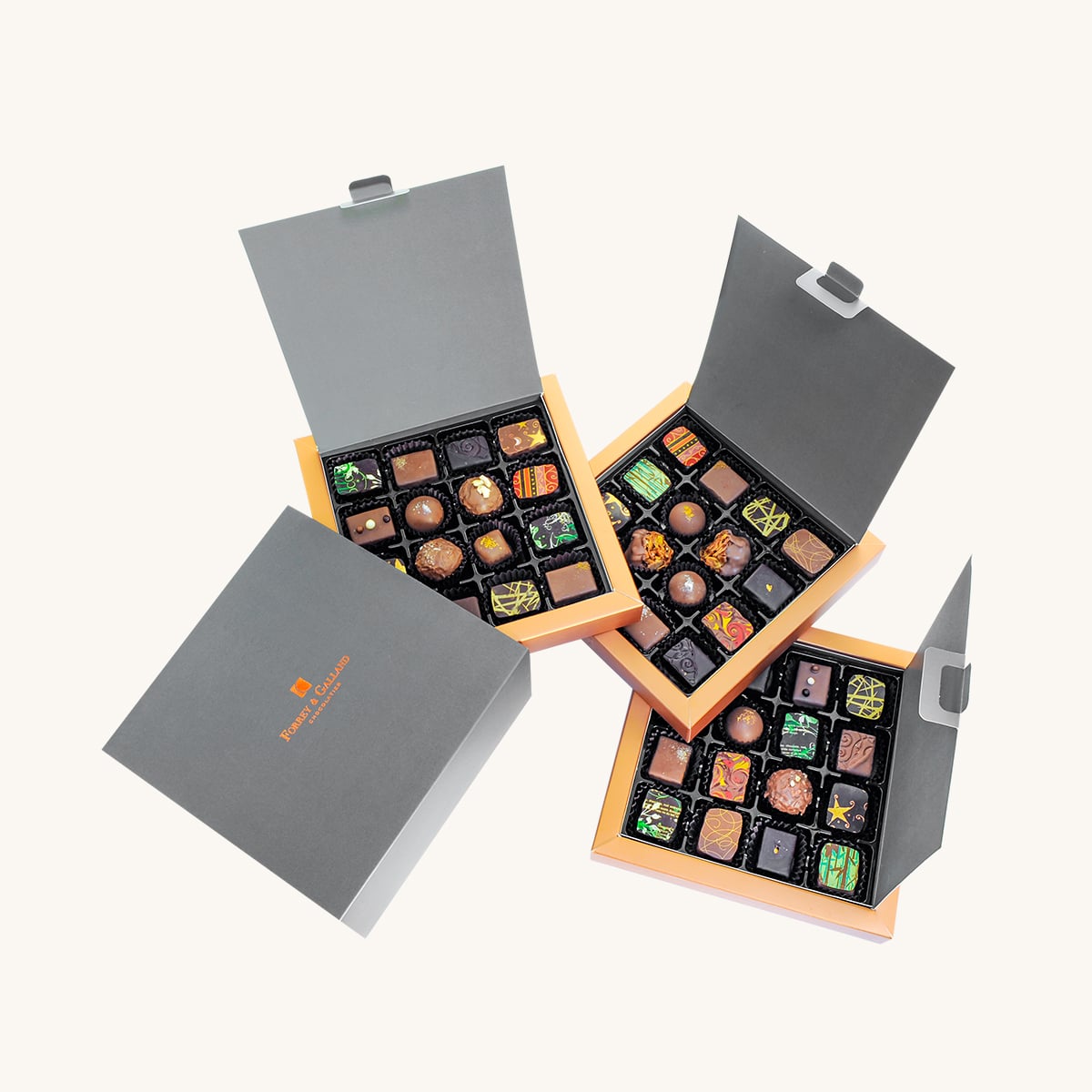 Forrey & Galland premium classic chocolate box filled with 48 pieces of handmade chocolates.