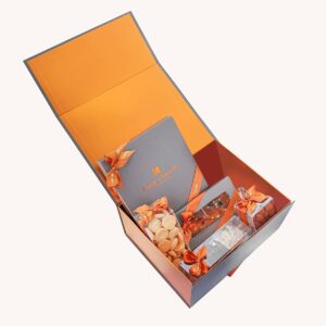 Luxury sweets box containing Forrey & Galland handmade cookies and chocolates