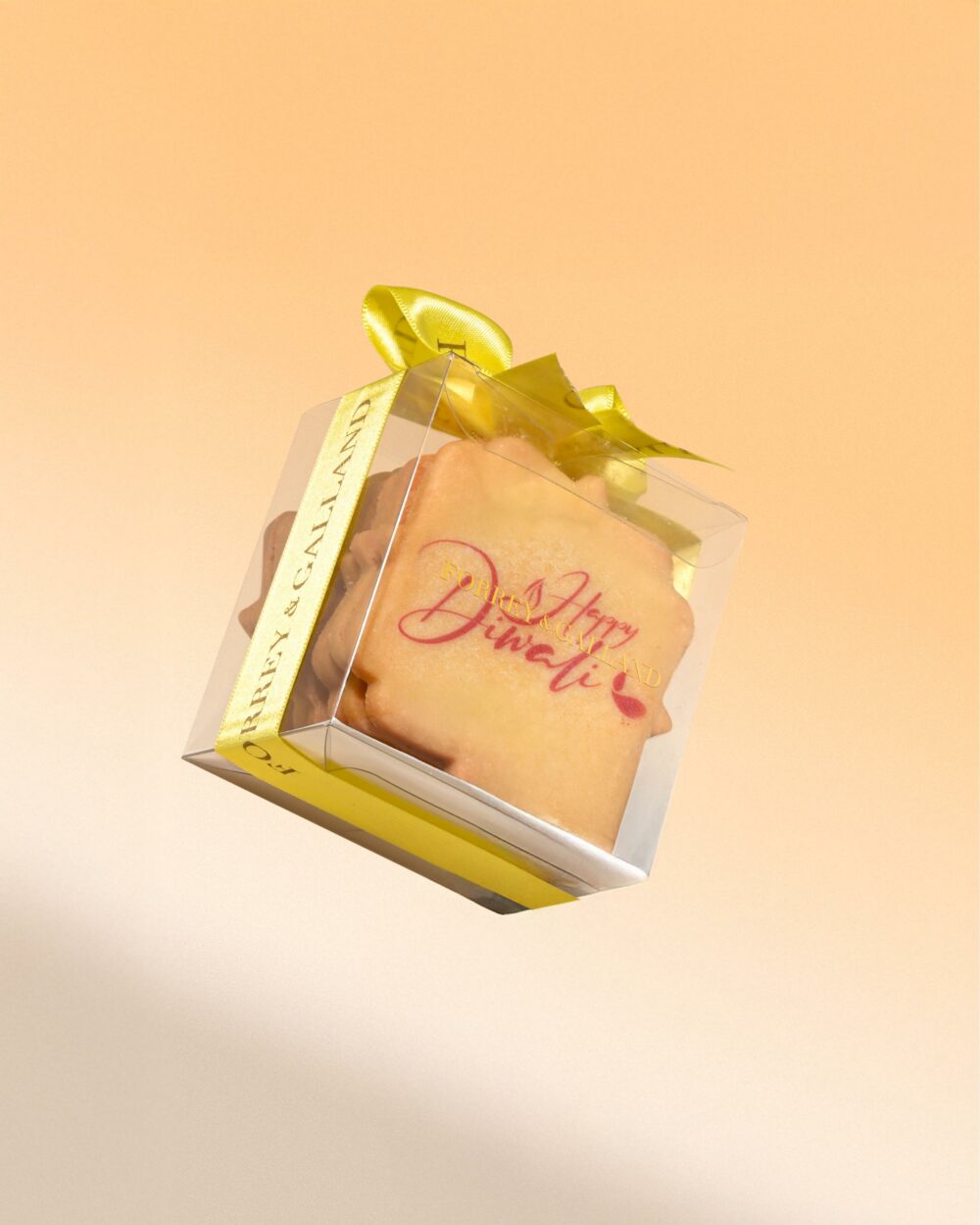 Happy Diwali Cookies embossed raspberry jam sable by Forrey & Galland