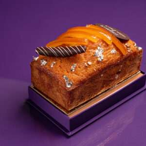 Forrey & Galland Orange Cake topped with candied orange peel