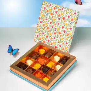 Easter chocolate gift box with 16 handcrafted animal-shaped chocolates