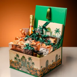 Eid hosting table with Forrey & Galland chocolates, premium dates and elegant sweet touches