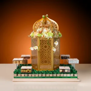 Emerald Courtyard Collection by Forrey & Galland with luxury chocolates, dates and Eid Al Adha gifts