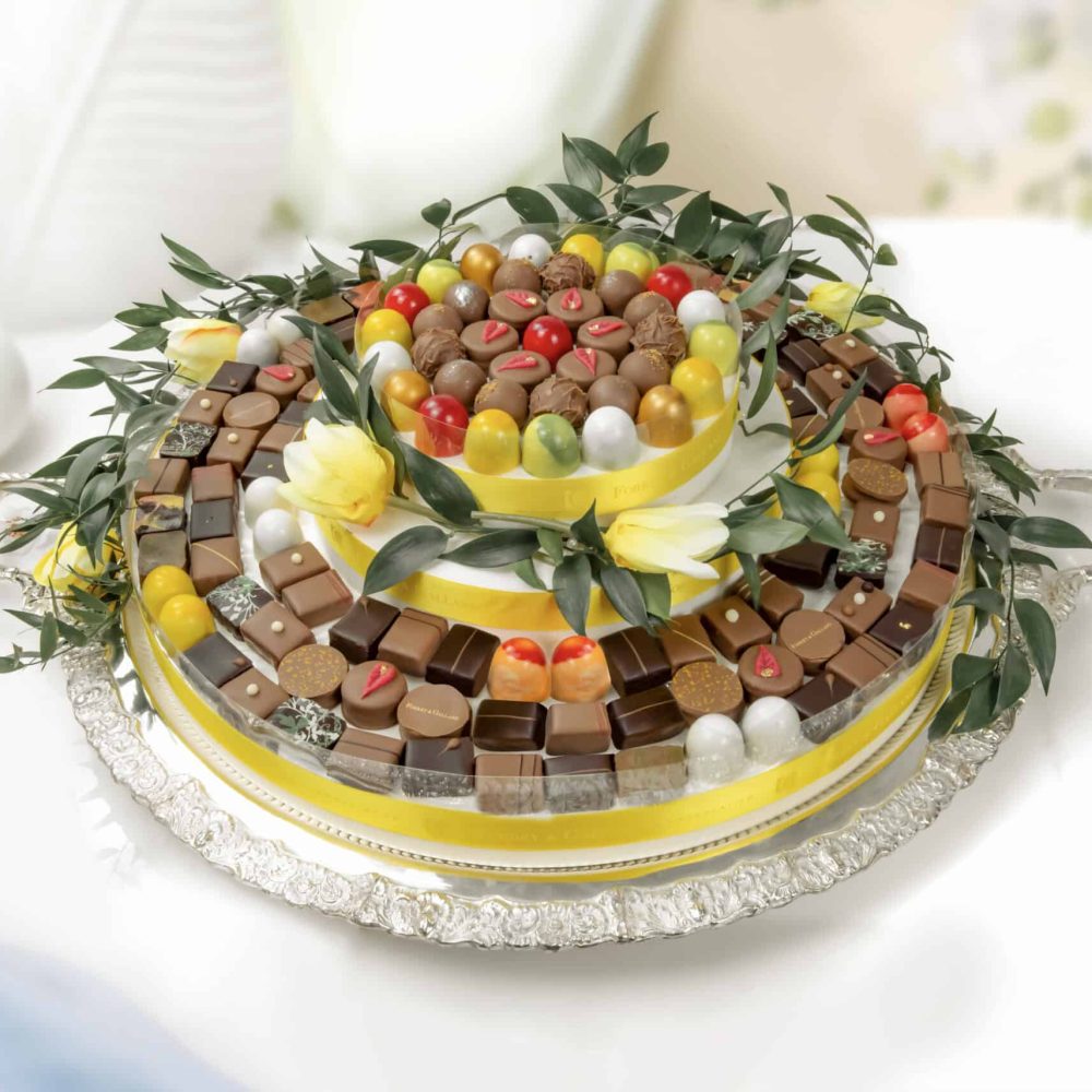 Silver Platter Tray with Chocolates